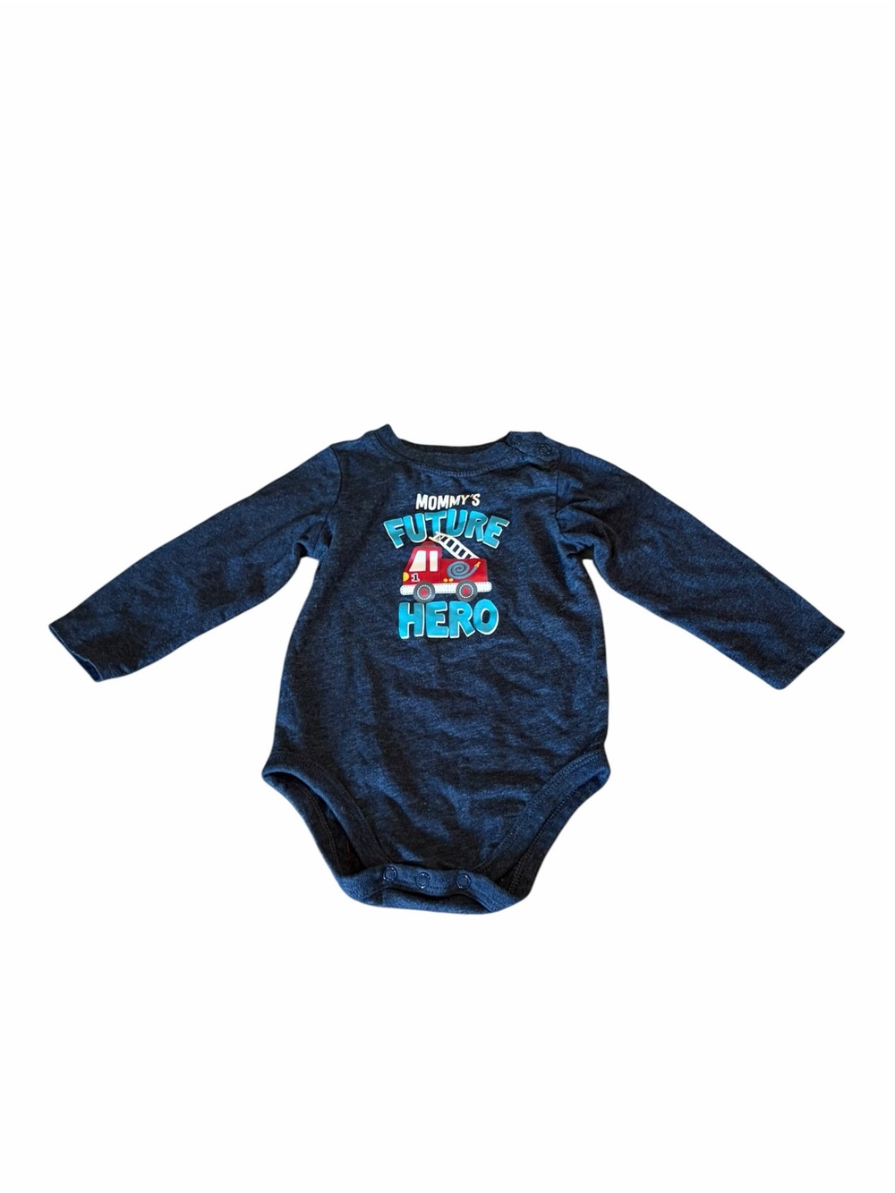 Garanimals Navy Long-Sleeve One-Piece with Rescue Truck Graphic